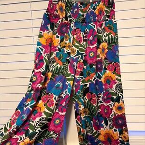 Sugarlips Vibrant Floral Wide Leg Pants